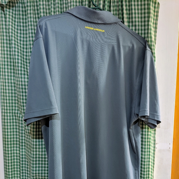 Under Armour Men's L Golf Shirt - Grey w/ Yellow - Picture 2 of 3
